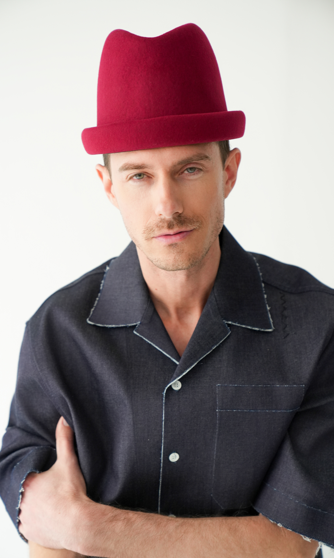 Russian Pillbox Hat - Cranberry