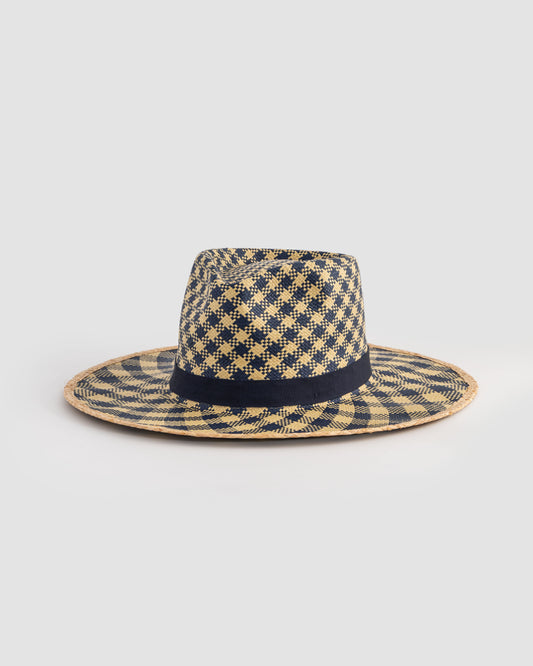Born To Roam Rosewood Fedora Straw Hat featuring a wide brim and classic design, perfect for stylish sun protection.