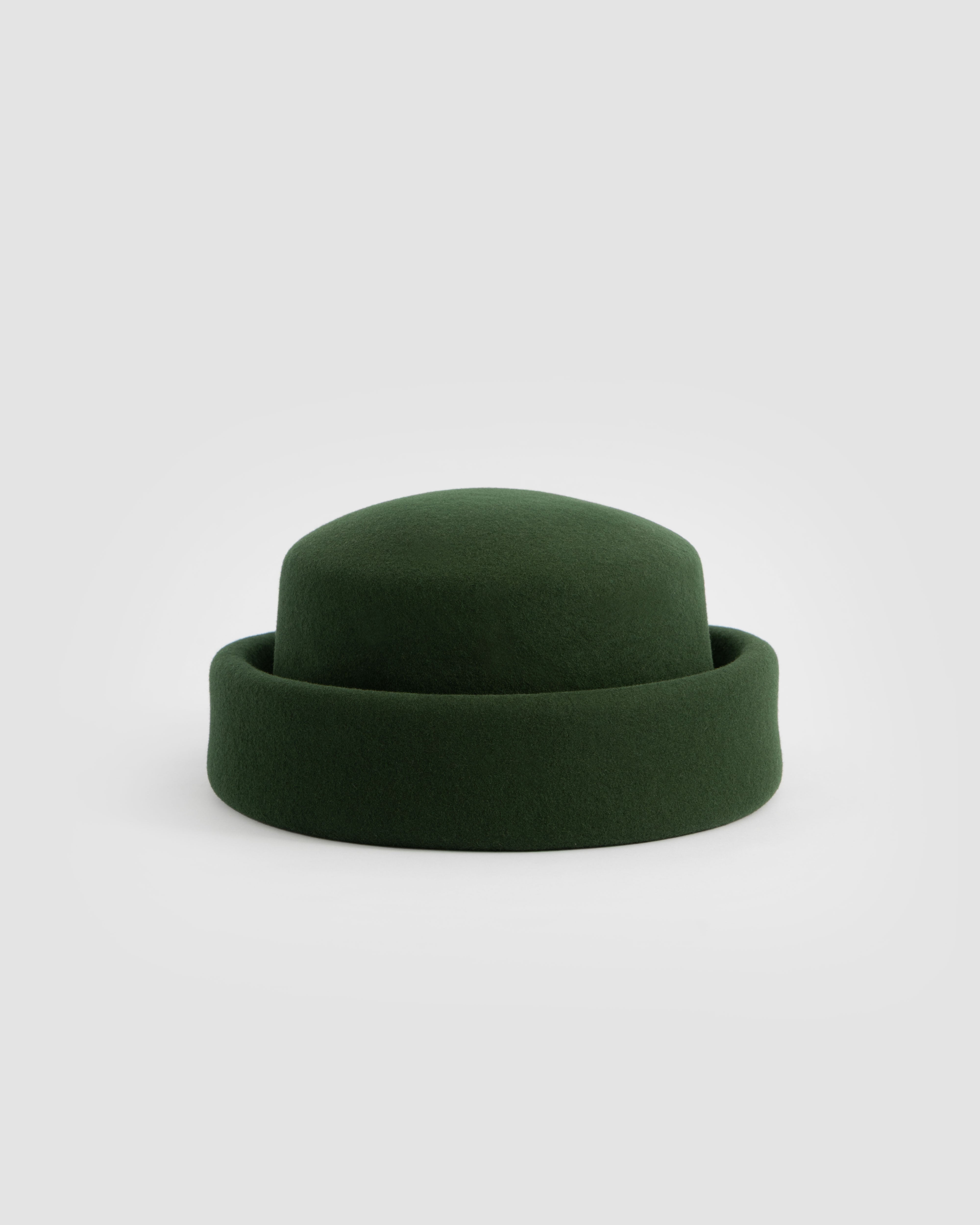 London Pillbox Hat - Hunter Green