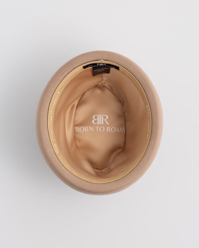 London Pillbox Hat - Nude