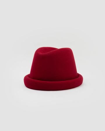 Russian Pillbox Hat - Cranberry