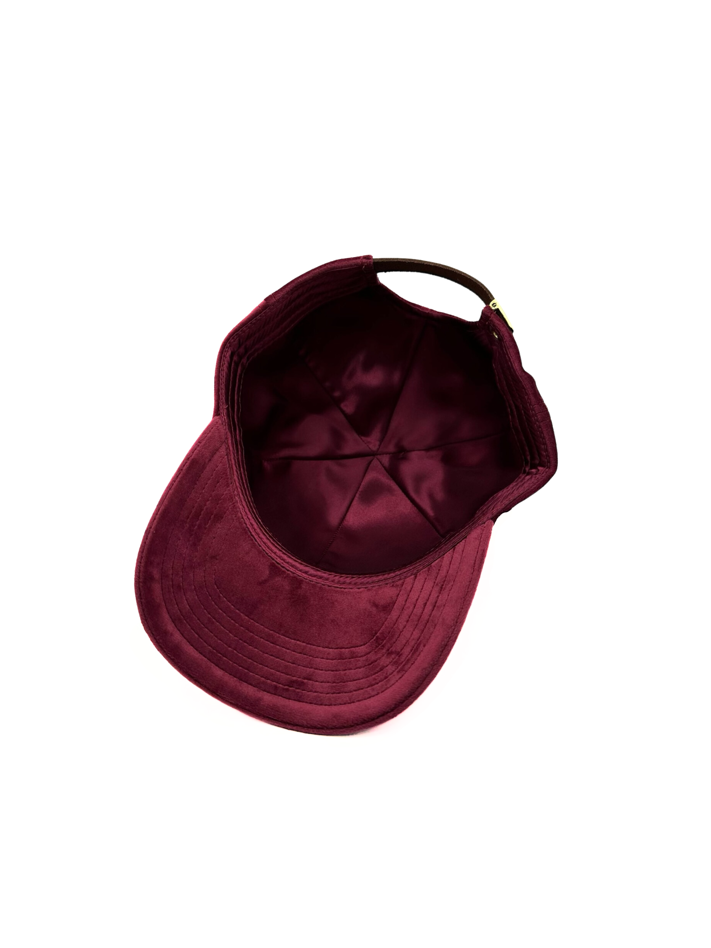 elegant bronx velvet baseball cap in burgundy