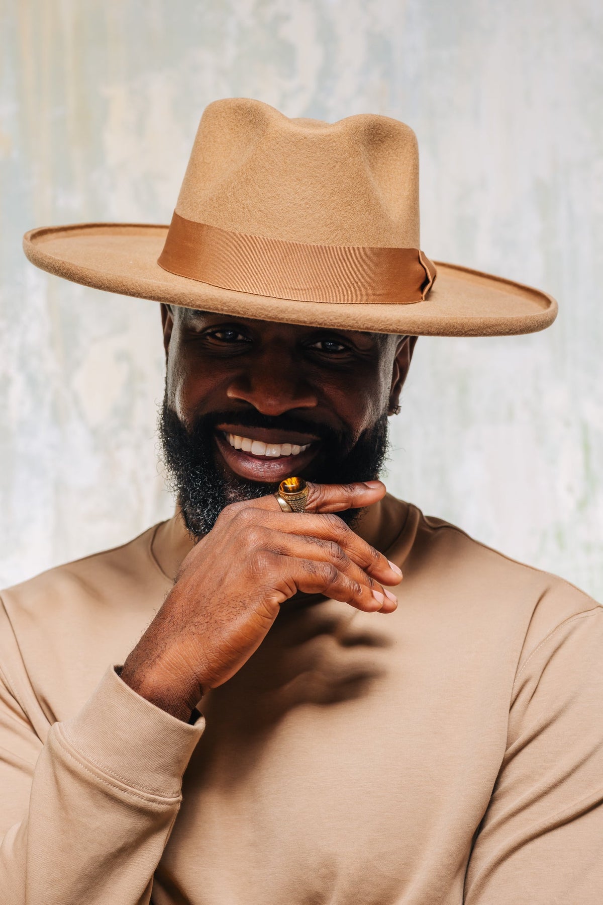 Born To Roam Galilee Rancher unisex fedora hat in Pecan with wide brim and creased crown, stylish for casual and outdoor wear.