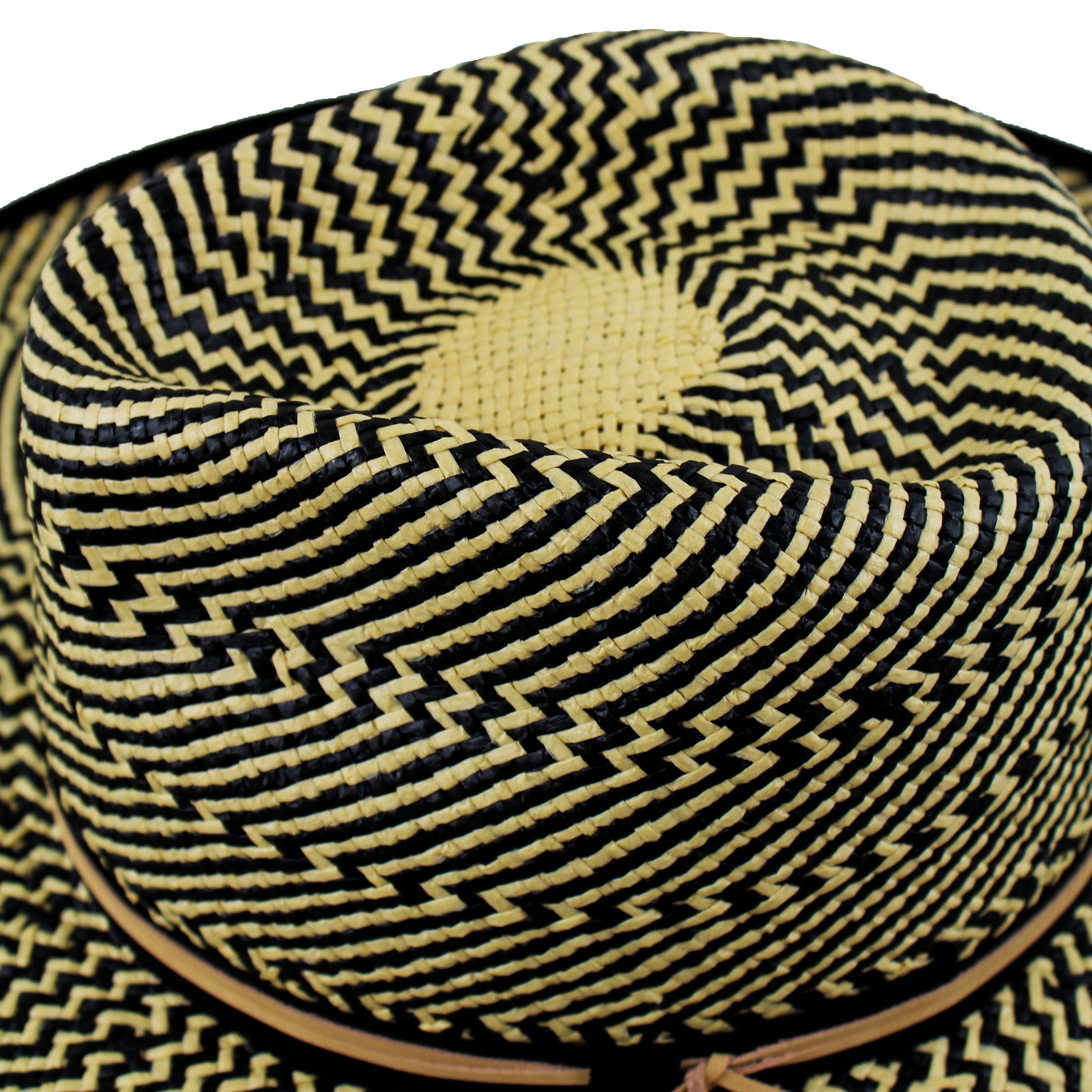 trendy black/tan galilee rancher straw hat for women