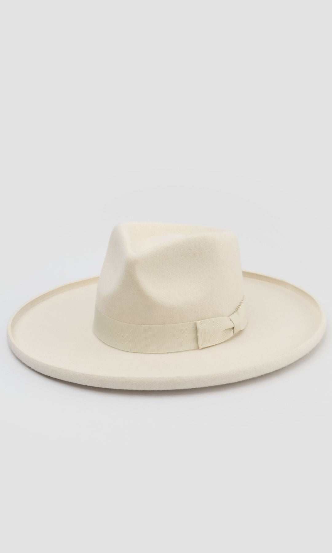 Unisex ivory fedora hat from Born To Roam's Galilee Rancher collection, featuring a stylish wide brim and classic design.