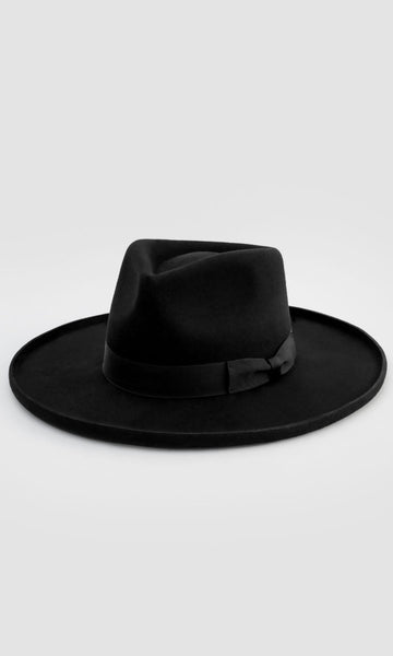 Galilee Rancher Unisex Fedora Hat - Black 55 Small