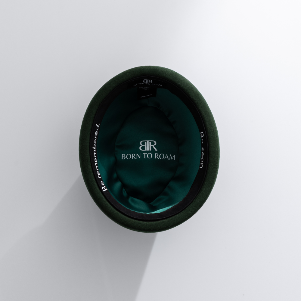 Russian Pillbox Hat - Hunter Green