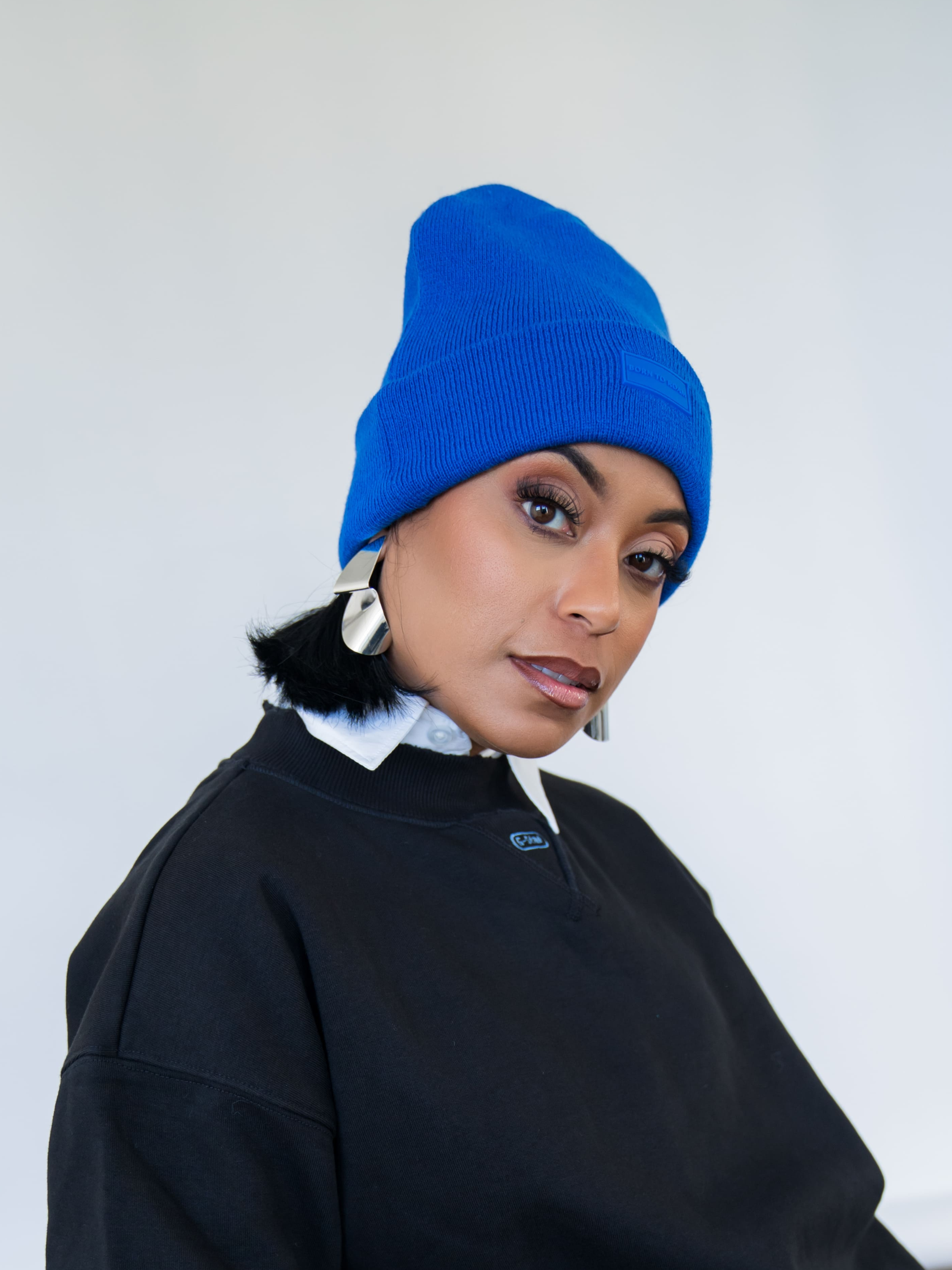 Vail Knit Beanie in Cobalt Blue