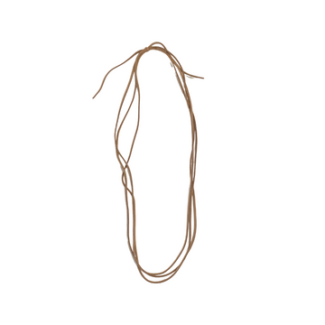 Brown Tulsa triple strand hat band by Born To Roam, featuring layered leather design for stylish headwear accessory.
