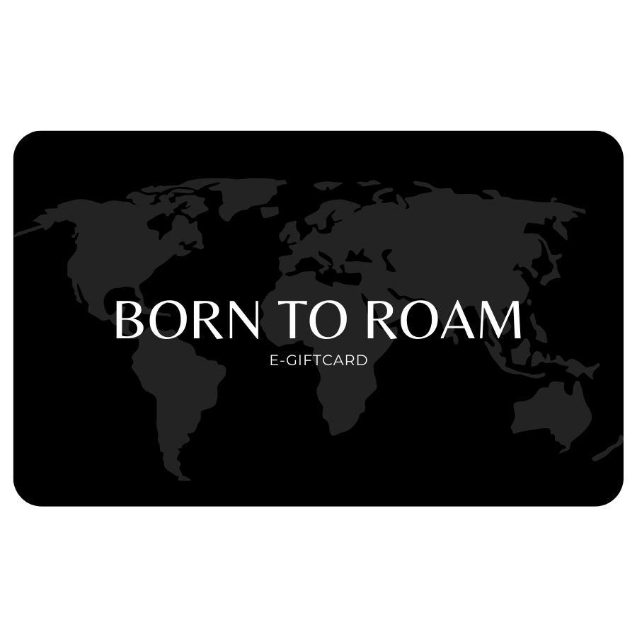 Born To Roam gift card for e-gift, featuring the Born To Roam logo and social-themed design on a digital card.