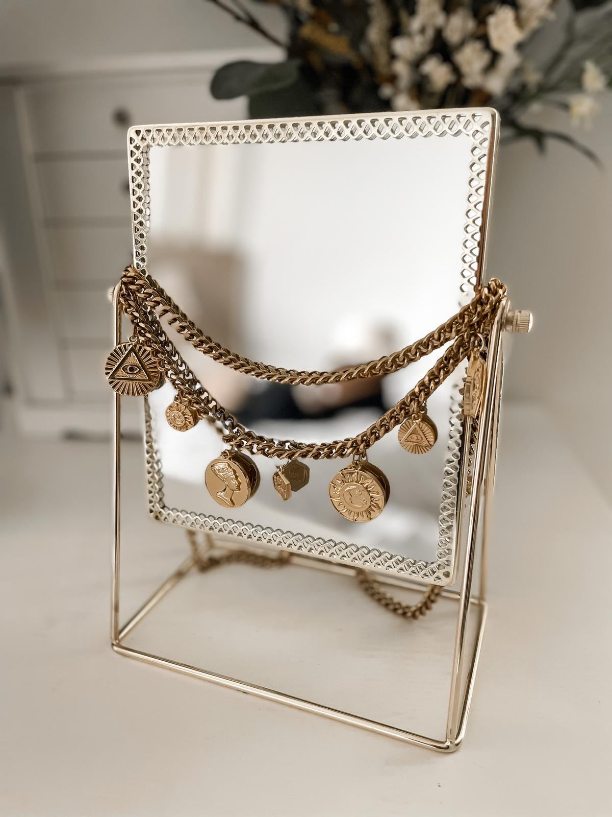 Born To Roam Treasured Chain Belt Necklace showing a stylish chain belt with intricate links and adjustable clasp.